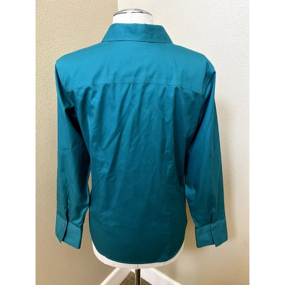 Chico's Women's No Iron Shirt Long Sleeve Blue Collared Size 1/8/Small - Picture 3 of 4